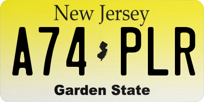 NJ license plate A74PLR