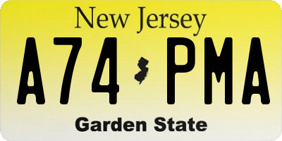 NJ license plate A74PMA