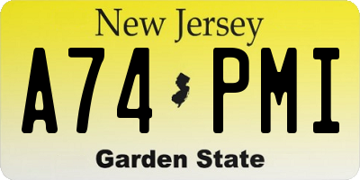 NJ license plate A74PMI
