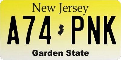 NJ license plate A74PNK