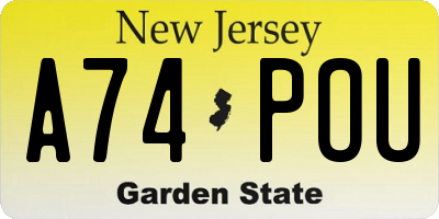 NJ license plate A74POU
