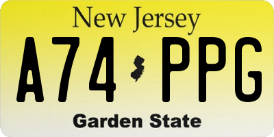 NJ license plate A74PPG