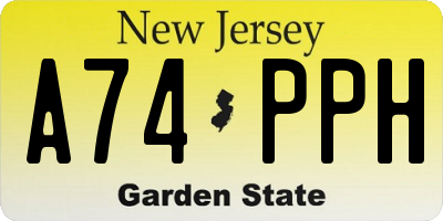 NJ license plate A74PPH