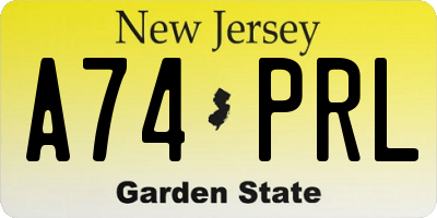 NJ license plate A74PRL