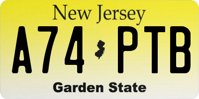 NJ license plate A74PTB