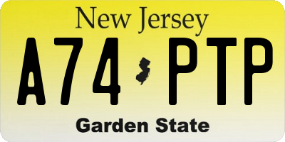 NJ license plate A74PTP