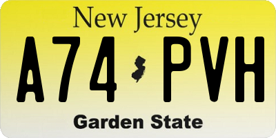 NJ license plate A74PVH