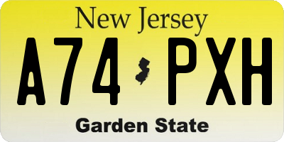 NJ license plate A74PXH