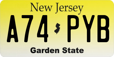 NJ license plate A74PYB