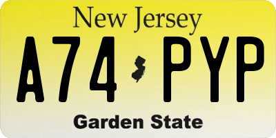 NJ license plate A74PYP