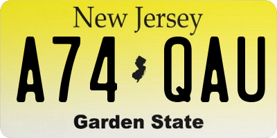 NJ license plate A74QAU