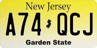NJ license plate A74QCJ