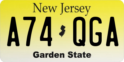 NJ license plate A74QGA