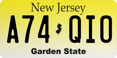 NJ license plate A74QIO