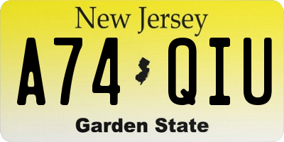 NJ license plate A74QIU