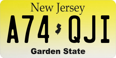 NJ license plate A74QJI