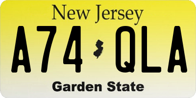 NJ license plate A74QLA
