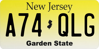NJ license plate A74QLG