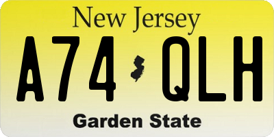 NJ license plate A74QLH