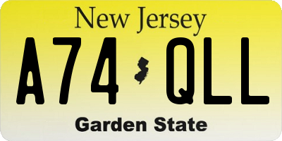 NJ license plate A74QLL
