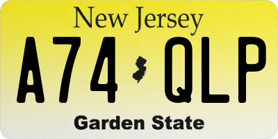 NJ license plate A74QLP