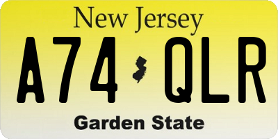 NJ license plate A74QLR