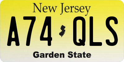NJ license plate A74QLS