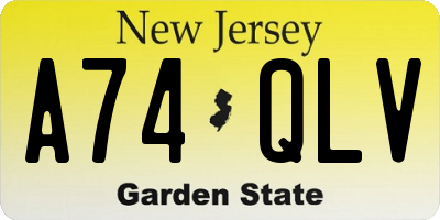 NJ license plate A74QLV