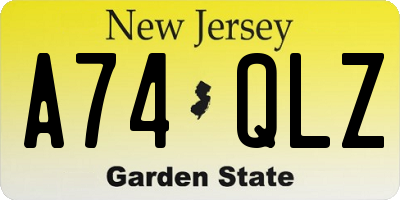 NJ license plate A74QLZ