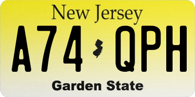 NJ license plate A74QPH