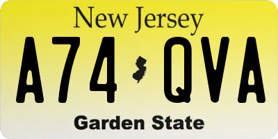 NJ license plate A74QVA