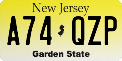 NJ license plate A74QZP