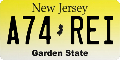 NJ license plate A74REI