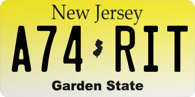 NJ license plate A74RIT