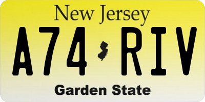 NJ license plate A74RIV