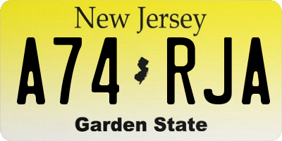 NJ license plate A74RJA