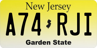 NJ license plate A74RJI
