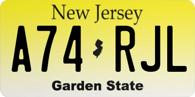 NJ license plate A74RJL