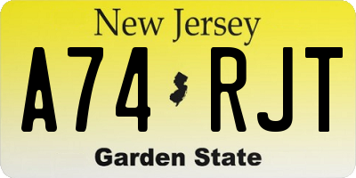 NJ license plate A74RJT