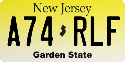 NJ license plate A74RLF