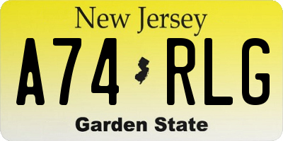 NJ license plate A74RLG
