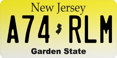 NJ license plate A74RLM