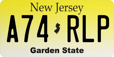 NJ license plate A74RLP
