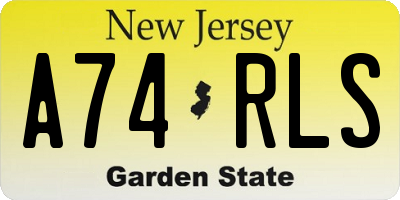 NJ license plate A74RLS