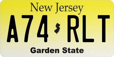 NJ license plate A74RLT