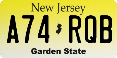 NJ license plate A74RQB