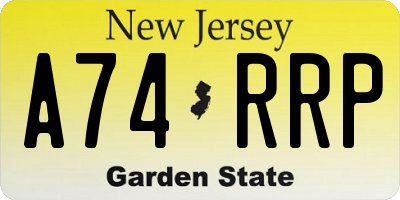 NJ license plate A74RRP