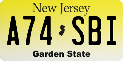 NJ license plate A74SBI