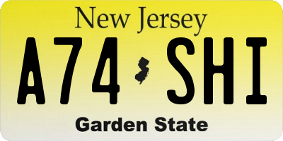 NJ license plate A74SHI