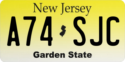 NJ license plate A74SJC